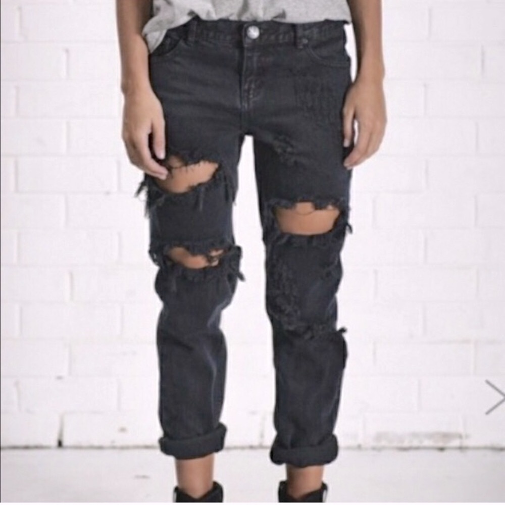 One Teaspoon black distressed Awesome baggies